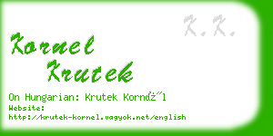 kornel krutek business card